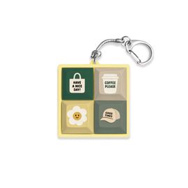 S2B Daily Mood Keycap Keyring Mechanical Switch Clicky Keychain Be Good Club Cherry Love Picnic Pink Therapy Happy Days Home Cafe _ Made in Korea